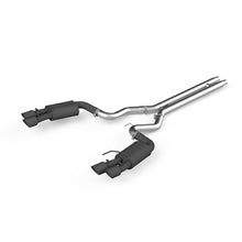 Load image into Gallery viewer, MBRP 18-19 Ford Mustang GT 5.0 3in Dual Split Rear Cat Back w/ Quad 4in Dual Wall Tips- Black Coated - S7205BLK