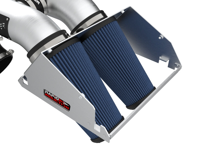 aFe Rapid Induction Pro 5R Cold Air Intake System Brushed 21-22 Ford F-150 Raptor V6-3.5L (tt) - 52-10015RH