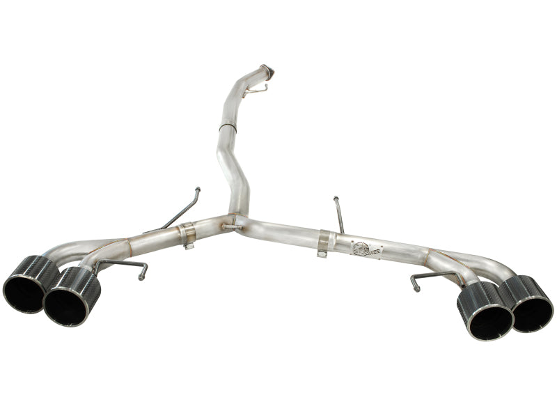 aFe Takeda 3in SS Exhaust Cat-Back 09-14 Nissan GTR V6 3.8L Carbon Fiber Tips - 49-36108-C