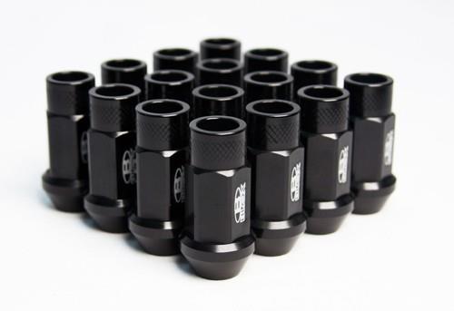 BLOX Racing Street Series Forged Lug Nuts - Black 12 x 1.5mm - Set of 20 (New Design) - BXAC-00104-SSBK