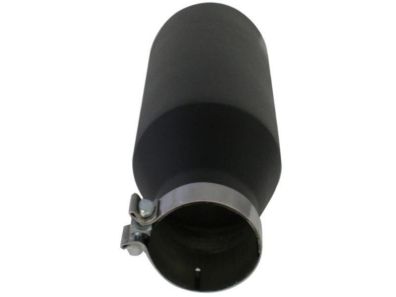 aFe MACHForce XP Exhausts Tips SS-304 EXH Tip 4In x 7Out x 18L Bolt-On (blk) - 49-92023-B