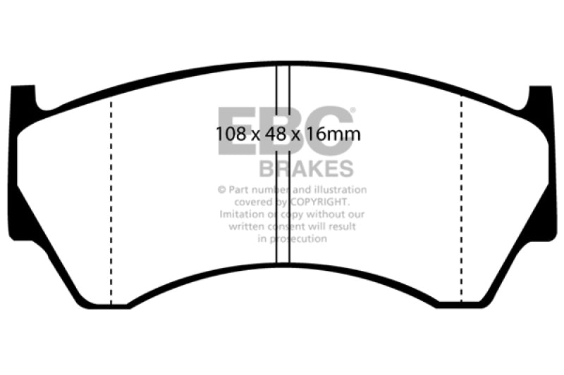 EBC 95-97 Nissan Sentra 1.6 Yellowstuff Front Brake Pads - DP41044R