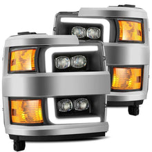Load image into Gallery viewer, AlphaRex 15-18 Chevy 2500HD NOVA LED Proj Headlights Plank Style Black w/Activ Light/Seq Signal/DRL - 880227