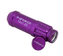 Load image into Gallery viewer, NRG 700 Series M12 X 1.25 Steel Lug Nut w/Dust Cap Cover Set 21 Pc w/Locks &amp; Lock Socket - Purple - LN-LS710PP-21