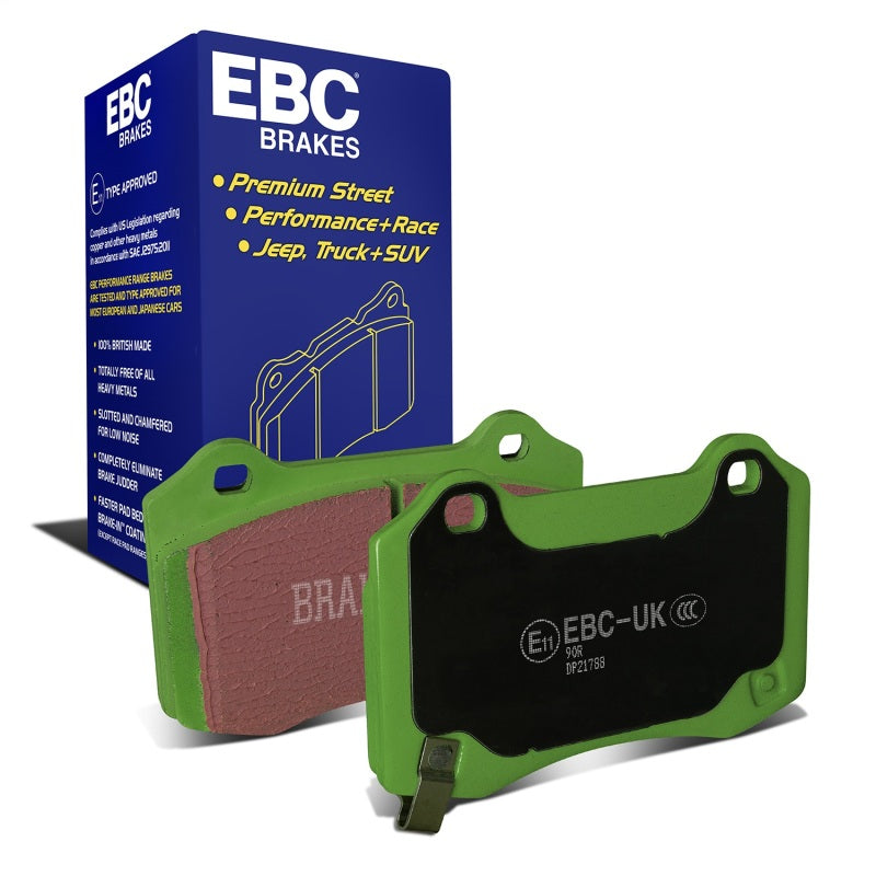 EBC 12-17 Tesla Model S Electric RWD Greenstuff Rear Brake Pads - DP21788
