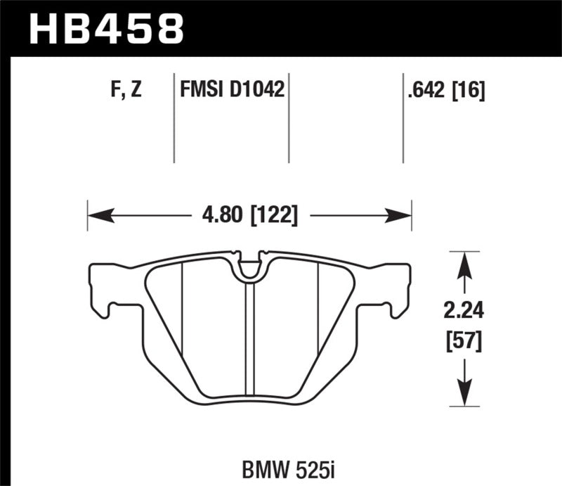 Hawk 15-16 BMW X5 xDrive35d/xDrive35i / 15-16 BMW X6 xDrive35i/sDrive35i HPS 5.0 Rear Brake Pads - HB458B.642