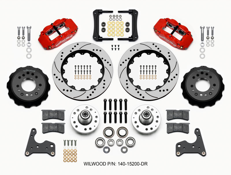 Wilwood Narrow Superlite 6R Front Hub Kit 14.00in Drill Red 65-72 CDP C Body -Drum - 140-15200-DR