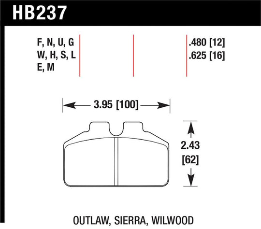 Hawk Ferro-Carbon Black Brake Pads - 12.192mm Pad Thickness - HB237M.480