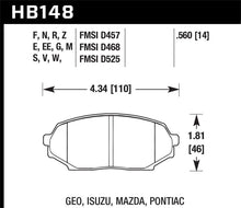 Load image into Gallery viewer, Hawk 89-93 Miata HP+ Street Front Brake Pads (D525) - HB148N.560