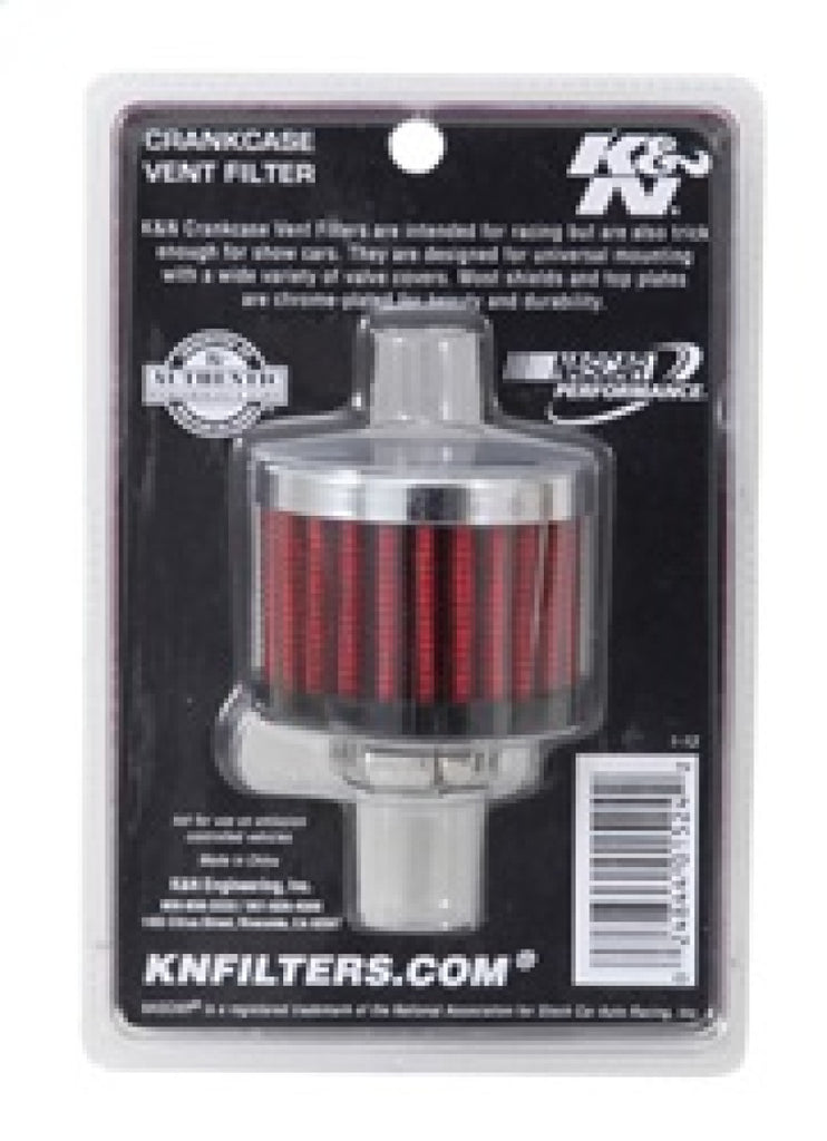 K&N Clamp On Rubber Base Crankcase Vent Filter 0.5in Flange ID 2in OD 1.5in Height - 62-1330