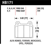 Load image into Gallery viewer, Hawk 69-77 &amp; 84-89 Porsche 911 DTC-70 Front Race Brake Pads - HB171U.590