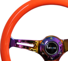 Load image into Gallery viewer, NRG Classic Wood Grain Steering Wheel (350mm) Neon Orange Color w/Neochrome Spokes - ST-015MC-NOR