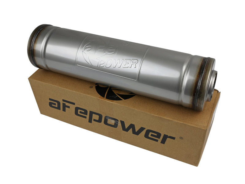 aFe MACH Force-Xp Muffler 2-1/2 IN ID Center/Center x 5 IN Dia. x 18 IN L - Round Body - 49M30048