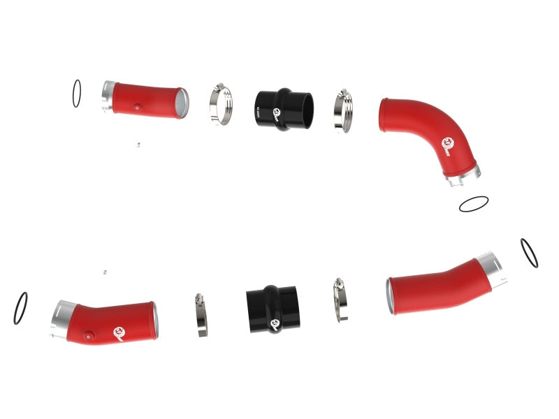aFe 2024+ Toyota Tacoma BladeRunner 2.5in & 3in Aluminum Hot & Cold Charge Pipe Kit - Red - 46-20724-R