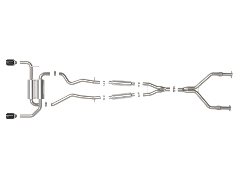 aFe 14-15 Infiniti Q50 V6 3.7L Takeda 2.5in 305 SS Cat Back Exhaust System w/ Black Tips - 49-36136-B