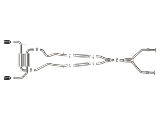 aFe 14-15 Infiniti Q50 V6 3.7L Takeda 2.5in 305 SS Cat Back Exhaust System w/ Black Tips - 49-36136-B