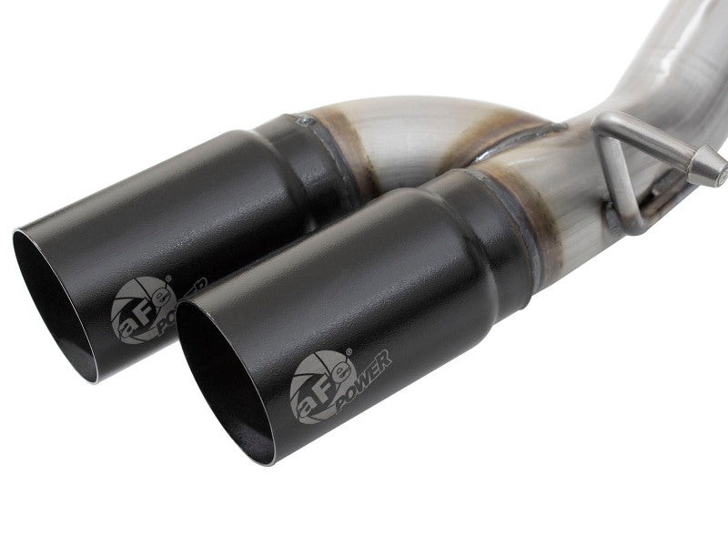 aFe Rebel Series CB 3in Middle Side Exit SS Exht w/ Black Tips 15-17 Chevy Colorado / GMC Canyon - 49-44061-B