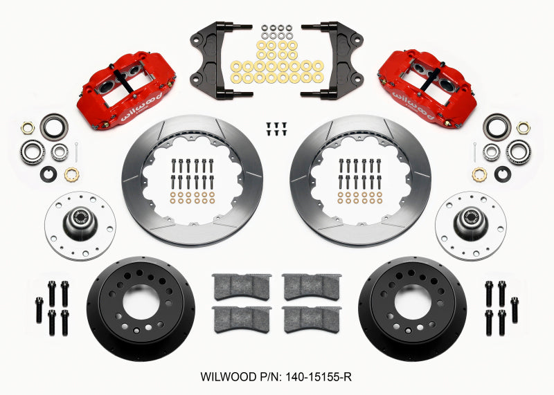 Wilwood Narrow Superlite 6R Front Hub Kit 12.88in Red WWE ProSpindle (5x4.75in 5x5.00in Hub) - 140-15155-R
