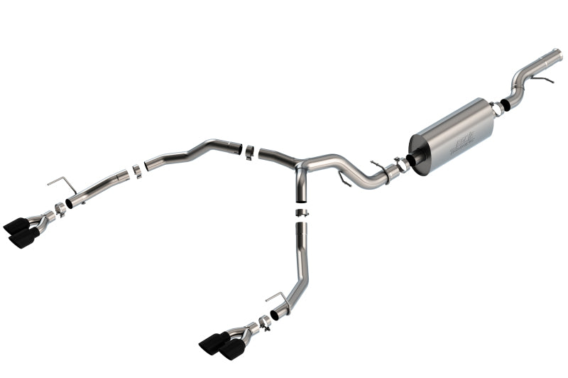 Borla 21-22 Chevrolet Tahoe 6.2L V8 2/4WD 4DR T-304 SS Touring Cat-Back Exhaust w/ Black Chrome Tips - 140858BC