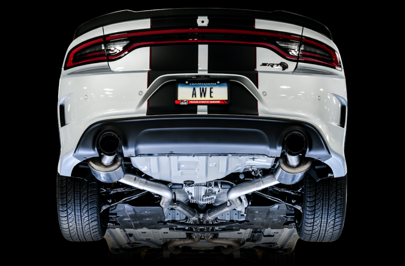 AWE Tuning 2017+ Dodge Charger 5.7L Touring Edition Exhaust - Non-Resonated - Diamond Black Tips - 3020-33074
