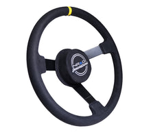 Load image into Gallery viewer, NRG Reinforced Steering Wheel (380mm) Nascar/ Alcantara 3 Spoke w/ NRG Logo/ Removable Crushed Pad - RST-380MB-A
