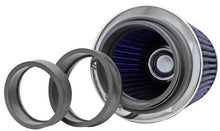 Load image into Gallery viewer, K&amp;N Universal Air Filter Chrome Round Tapered Blue - 4in Flange ID x 1.125in Flange Length x 5.5in H - RG-1001BL