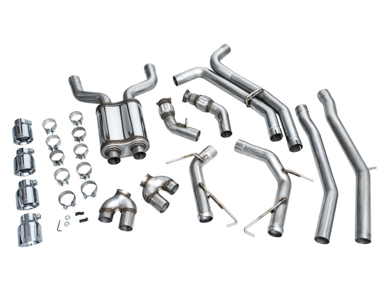 AWE Tuning 19-23 Audi C8 S6/S7 2.9T V6 AWD Track Edition Exhaust - Chrome Silver Tips - 3020-42101