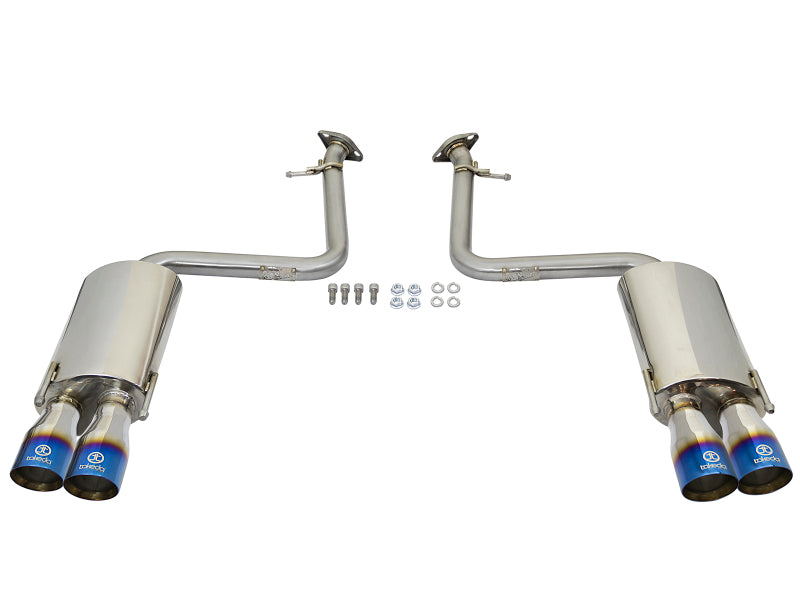 aFe Takeda 16-17 Lexus RC 200T 2.0L (t) 2in. SS Axle-Back Exhaust System w/Polished Blue Tips - 49-36037-L
