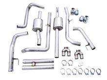Load image into Gallery viewer, AWE Tuning 22-23 GMC Sierra 1500 AT4X 6.2L 0FG Catback Split Dual (Flat Bumper) - Chrome Silver Tips - 3015-42284