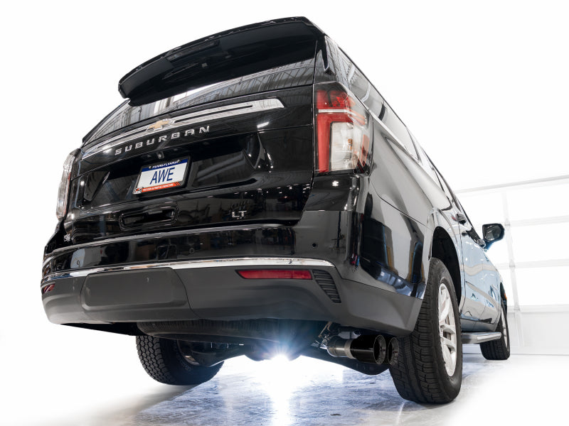 AWE Tuning 2021+ GMC Suburban/Yukon XL 5.3L 0FG Side Exit Catback Exhaust - Diamond Black Tips - 3015-33008
