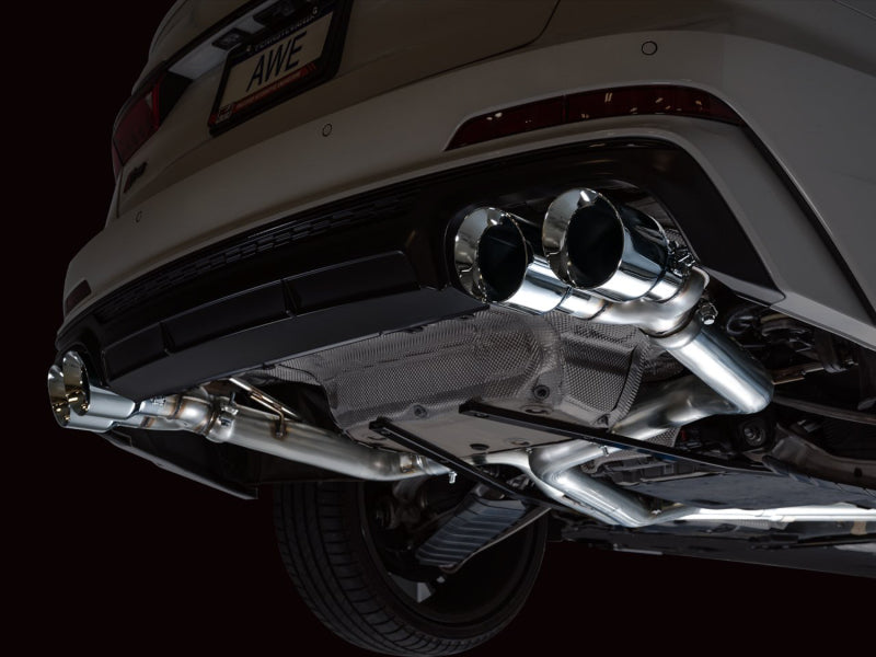 AWE Tuning 19-23 Audi C8 S6/S7 2.9T V6 AWD Track Edition Exhaust - Chrome Silver Tips - 3020-42101