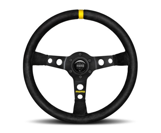 Momo MOD07 Steering Wheel 350 mm - Black Suede/Black Spokes/1 Stripe - R1905/35S