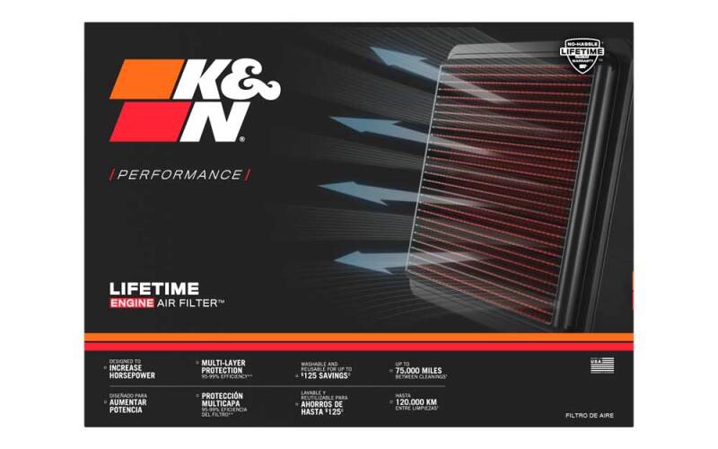 K&N Replacement Air Filter HUMMER H3 5.3L-V8; 2008 - 33-2408
