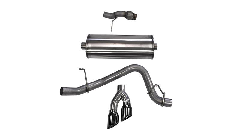 Corsa 2015-2020 Chevy Tahoe/GMC Yukon Cat-Back Exhaust Sport 3in Single Side Twin Black 4in Tips - 14859BLK