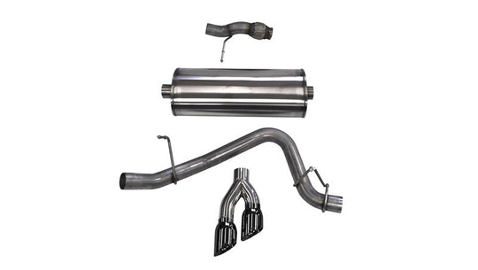 Corsa 2015-2020 Chevy Tahoe/GMC Yukon Cat-Back Exhaust Sport 3in Single Side Twin Black 4in Tips - 14859BLK