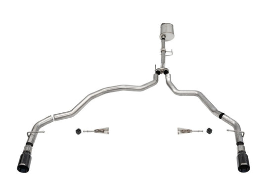 Corsa 2021-2025 Ford F-150 Regular Cab/ 8in Bed 3.5L V6 Sport Cat-Back Dual Rear Exit- - 21164BLK