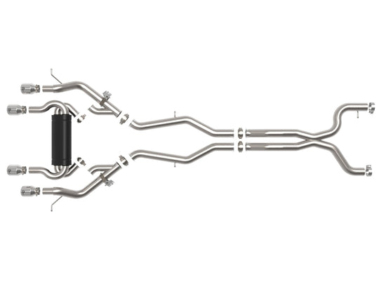 aFe MACHForce XP Exhausts Cat-Back SS 21 BMW M2 Competition L6-3.0L w/Polished Tips - 49-36351-P