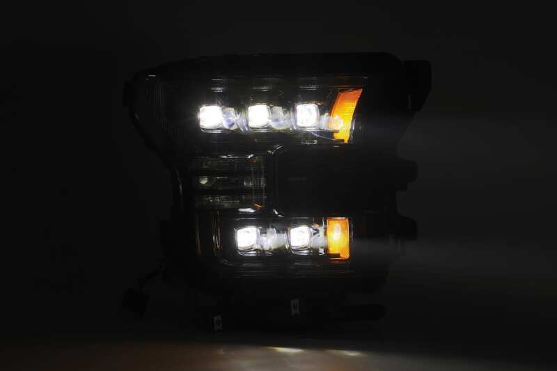AlphaRex 17-20 Ford Raptor NOVA LED Proj Headlights Plank Style Matte Black w/Activ Light/Seq Signal - 880152