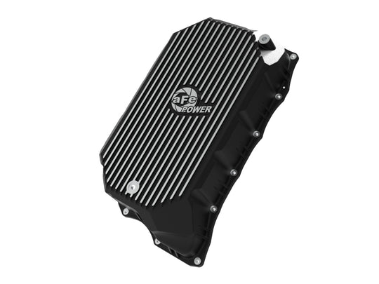 aFe 20-25 GM Diesel V8-6.6L L5P Transmission Pan w/ Machined Fins - Black - 46-71380B
