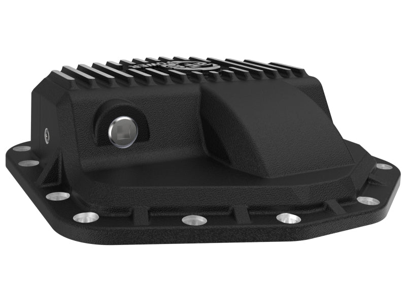 aFe POWER Pro Series Front Diff Cover Black w/ Machined Fins Ford F-250/350 23-26 (Dana M235) - 46-71480B