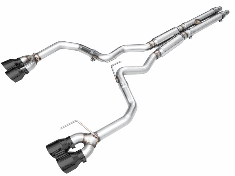 AWE 2024 Ford Mustang GT Fastback S650 RWD Track Edition Cat-Back Exhaust w/ Quad Diamond Black Tips - 3020-43650