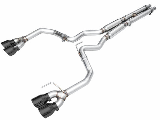 AWE 2024 Ford Mustang GT Fastback S650 RWD Track Edition Cat-Back Exhaust w/ Quad Diamond Black Tips - 3020-43650