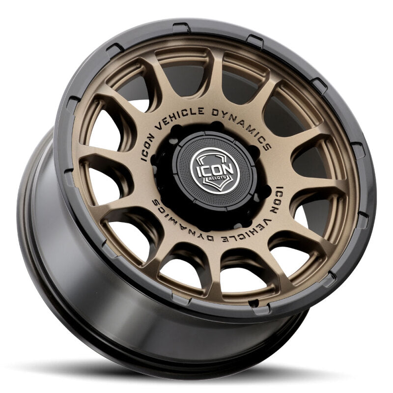 ICON Alloys Rancho 20x9 / 8x170 / 6mm / 5.25in BS Satin Bronze w/ Gloss Black Lip Wheel - 8420908152SBGB