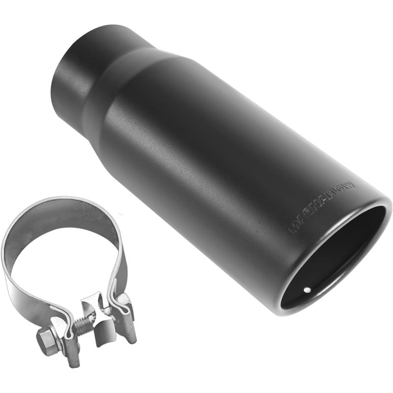 MagnaFlow Tip Stainless Black Coated Single Wall Round Single Outlet 5in Dia 4in Inlet 13in L - 35238