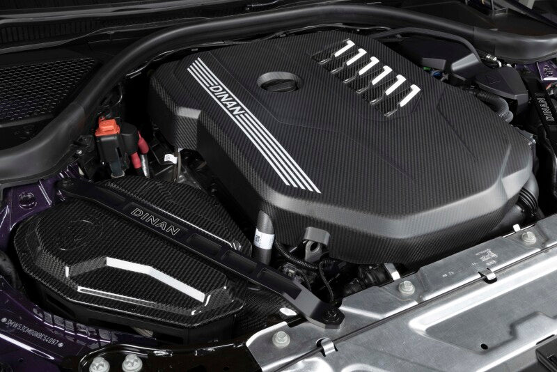 Dinan 19-26 BMW B58D (G01/G02/G20/G22/G23/G26/G42) Matte Carbon Fiber Engine Cover w/Gloss Accents - D590-0004