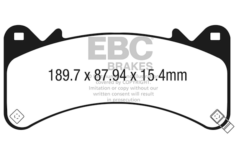 EBC 2015+ Chevrolet Tahoe 2WD (6 Piston Brembo) Yellowstuff Front Brake Pads - DP43067R