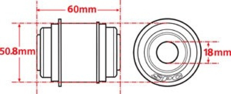 SPC Performance Flex Joint xAxis BUILDER SERIES 18mm ID X 50.8mm OD X 60mm Width - 15648