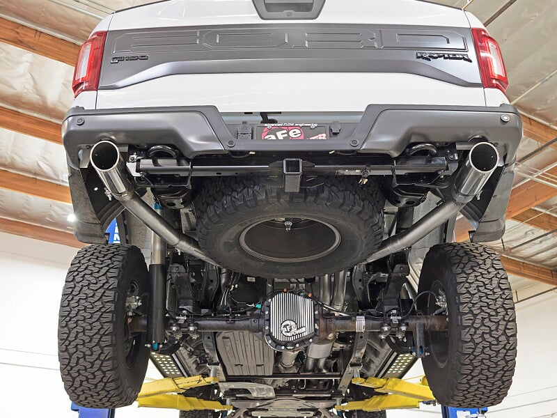 aFe MACHForce XP Exhaust Cat-Back SS-409 2017 Ford F-150 Raptor V6-3.5L (tt) w/ Polished Tips - 49-43045-P