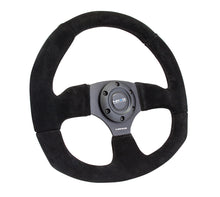 Load image into Gallery viewer, NRG Reinforced Steering Wheel (320mm Horizontal / 330mm Vertical) Black Suede w/Black Stitching - RST-009S