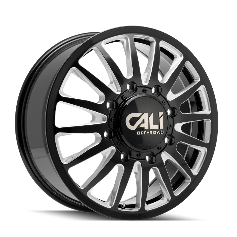 Cali Off-Road 9110D Summit Dually 22x8.25 / 8x165.1 BP / -192mm OS / 121.3mm Hub Gls Blk Mill Wheel - 9110D-22881BMR192